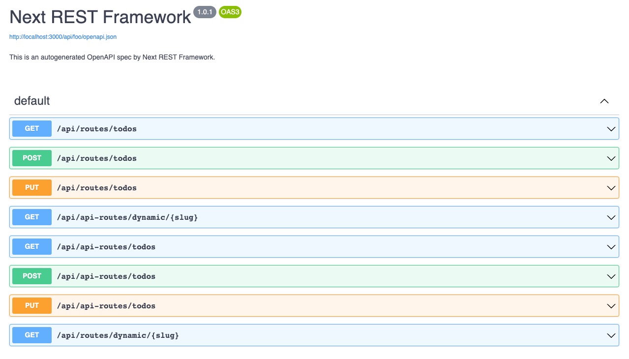 Next REST Framework Swagger UI